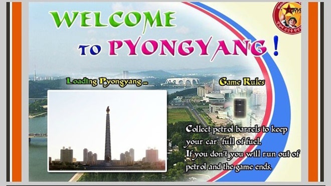 Screenshot from North Korean videogame 'Pyongyang Racer'